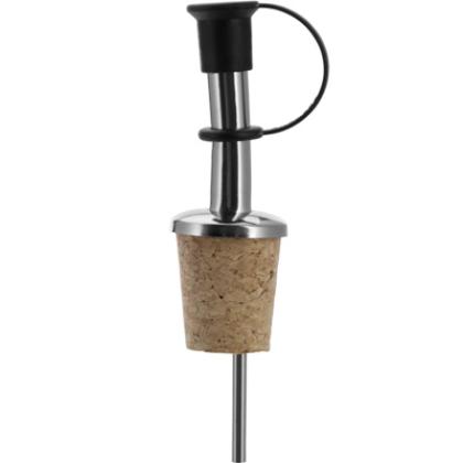 Pourer with Cork 7 Long/Tight with Black Cap